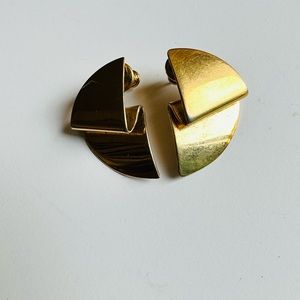 Vintage Monet Geometrical Folded Earrings